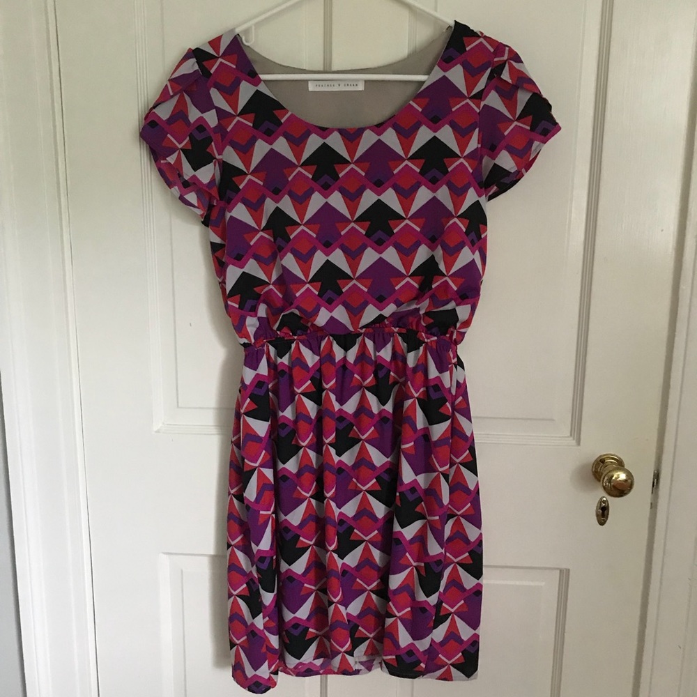 ModCloth Peaches and Cream Print Dress Small